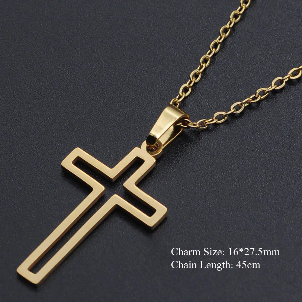 Titanium Steel Cross Necklace - Christian Symbol