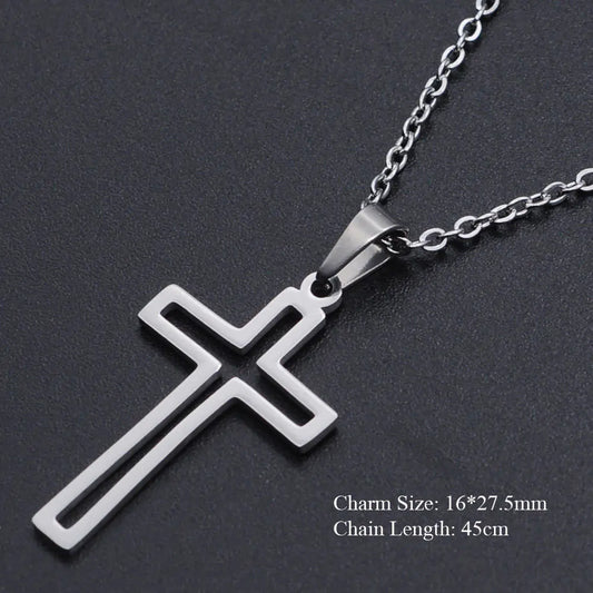 Titanium Steel Cross Necklace - Christian Symbol