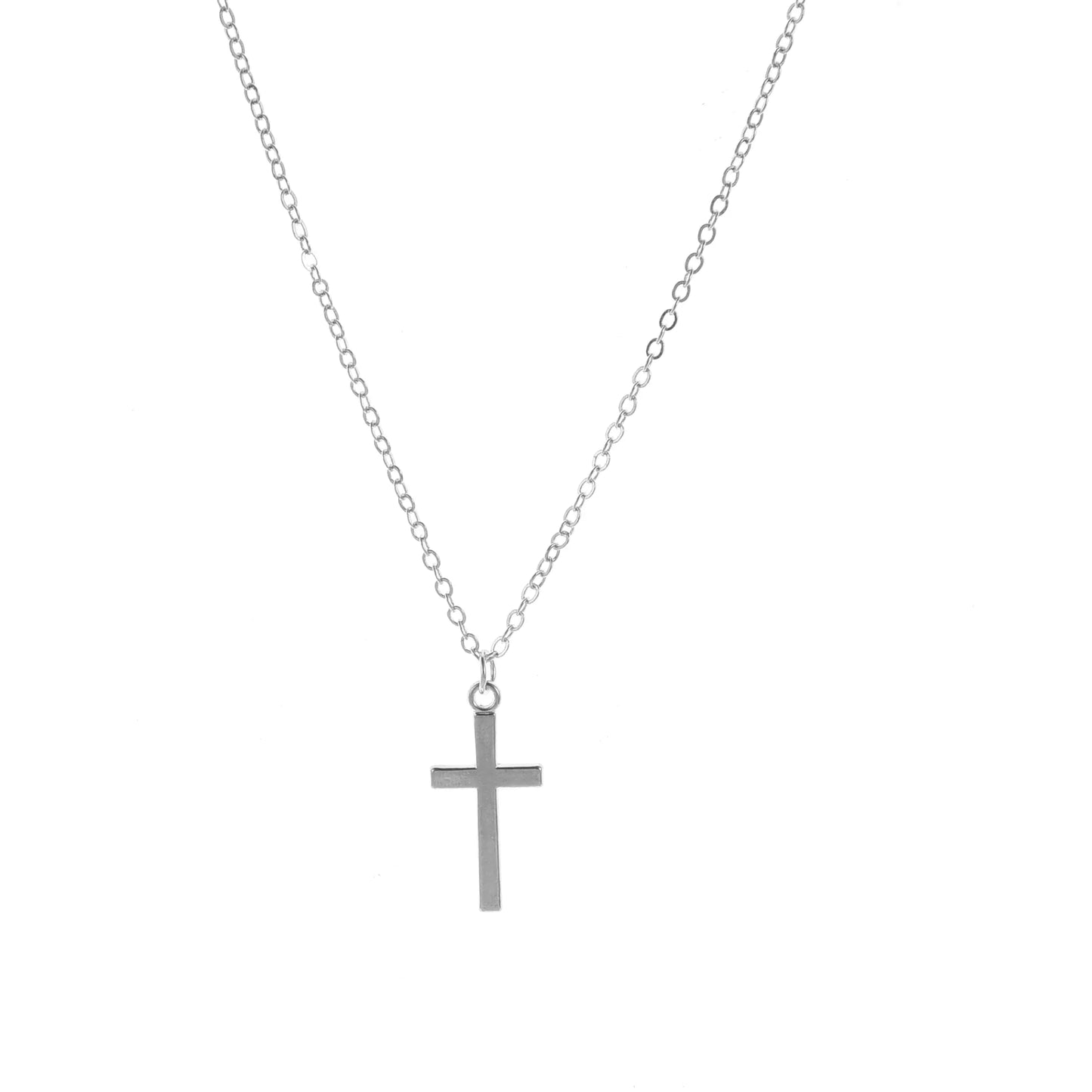 Stylish Cross Pendant Necklace in Gold and Silver