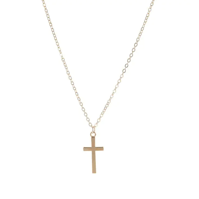 Stylish Cross Pendant Necklace in Gold and Silver