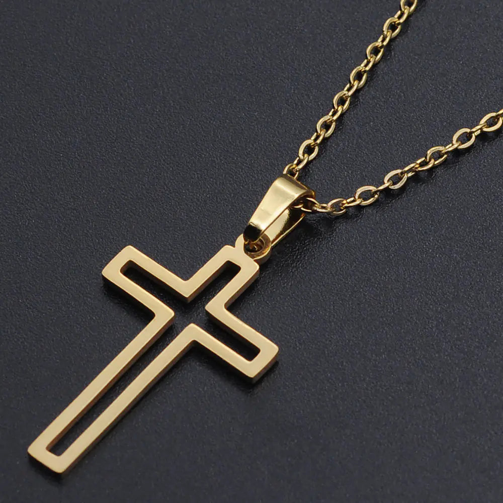 Titanium Steel Cross Necklace - Christian Symbol