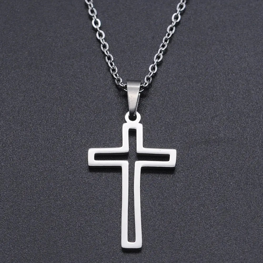 Titanium Steel Cross Necklace - Christian Symbol