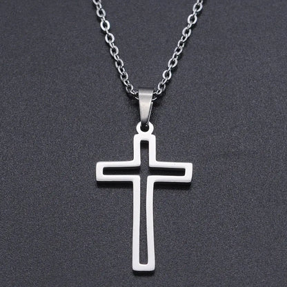 Titanium Steel Cross Necklace - Christian Symbol
