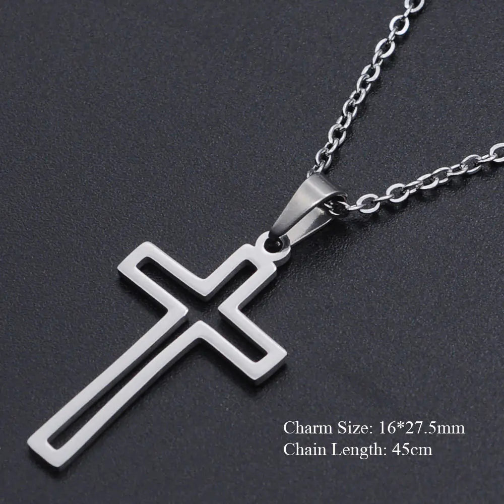 Titanium Steel Cross Necklace - Christian Symbol